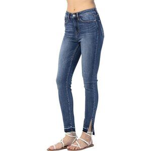 Judy Blue Jeans Womens 13/31 High Rise Skinny Fit Side Slit Released Hem